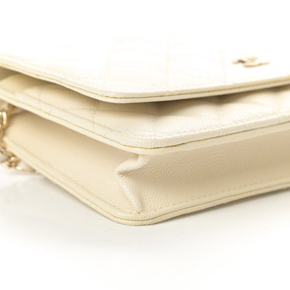 Chanel Caviar Quilted Wallet On Chain WOC White 10 of 14