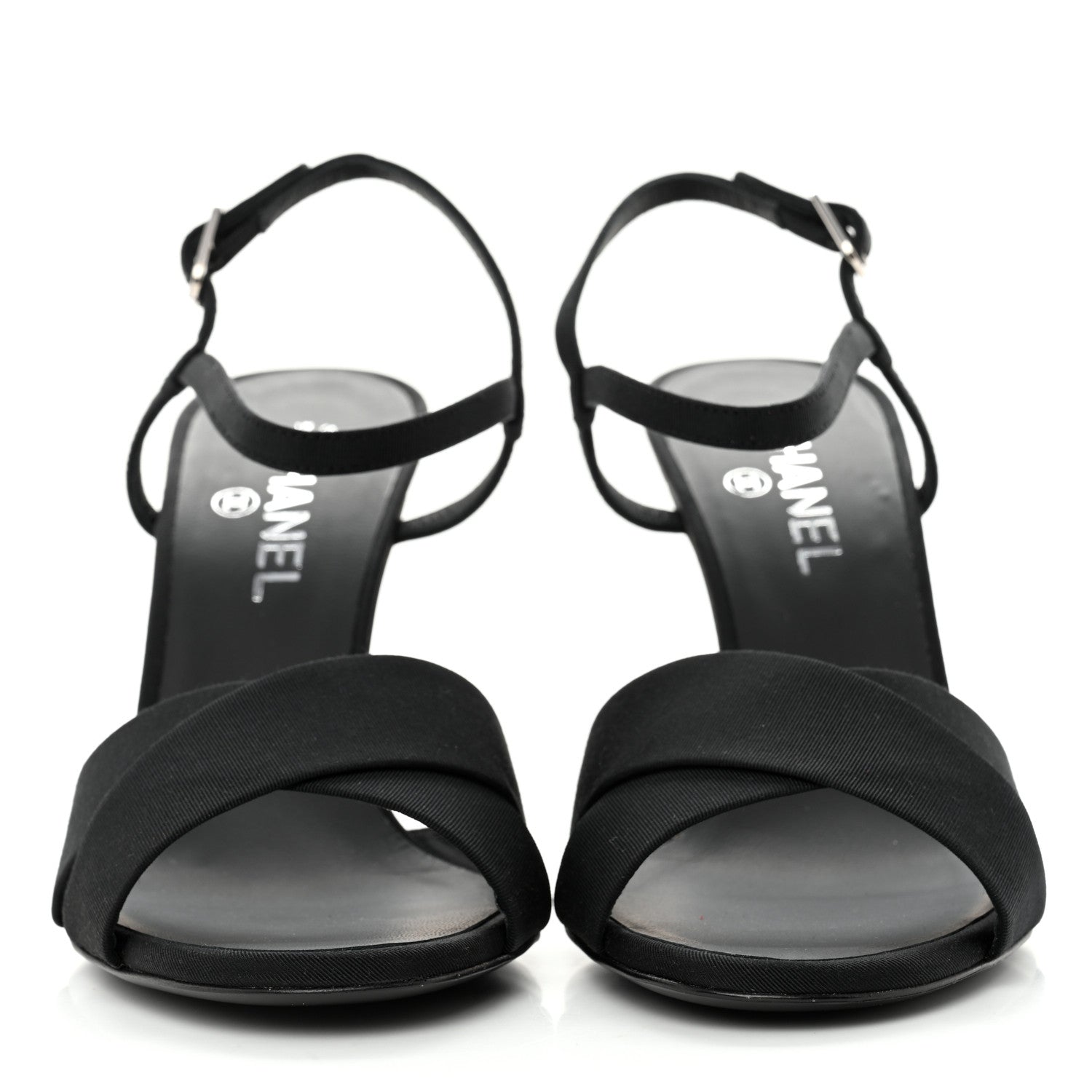 Chanel Grosgrain Pearl Sandals 41 Black 2 of 10