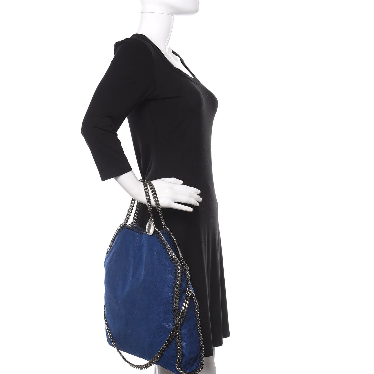 Shaggy Deer Falabella Fold Over Tote Blue