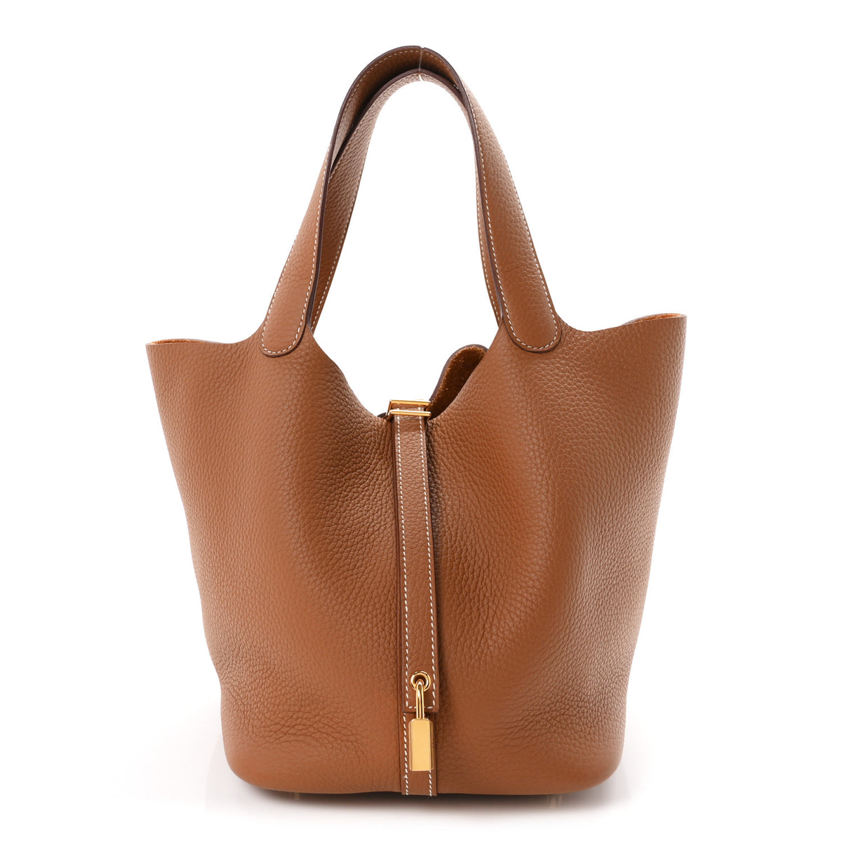 Hermes Taurillon Clemence Picotin Lock 22 MM Gold 1 of 11