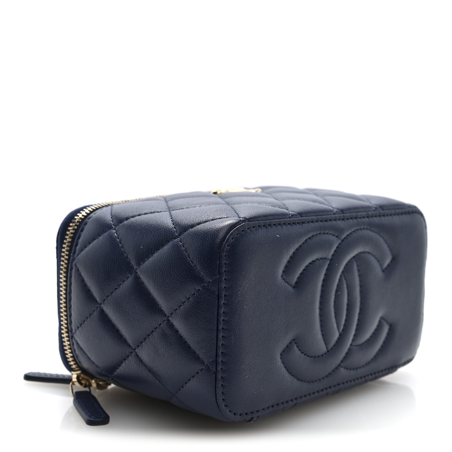 Chanel Lambskin Quilted Small Charming Top Handle Vanity Case With