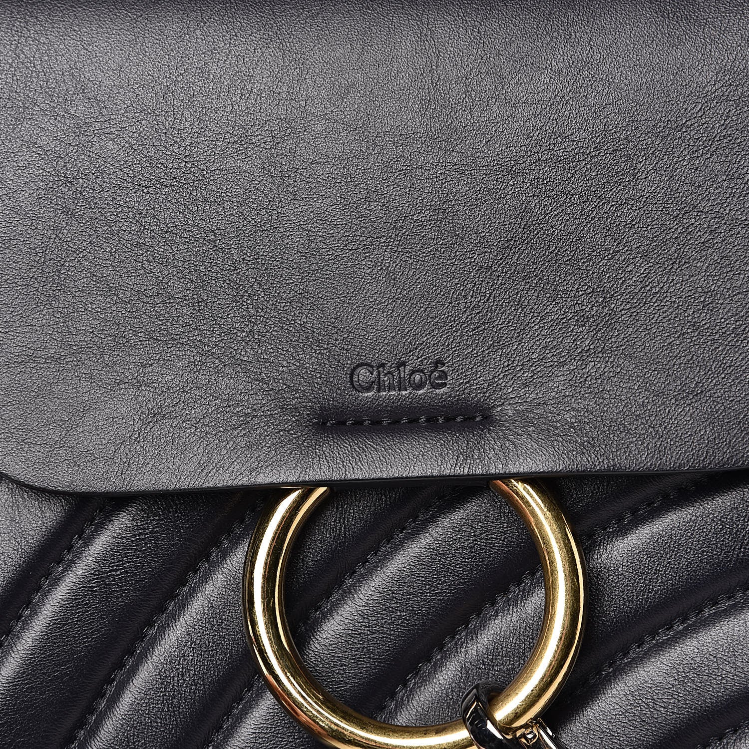 Chloe Calfskin Quilted Medium Faye Backpack Full Blue 10 of 11