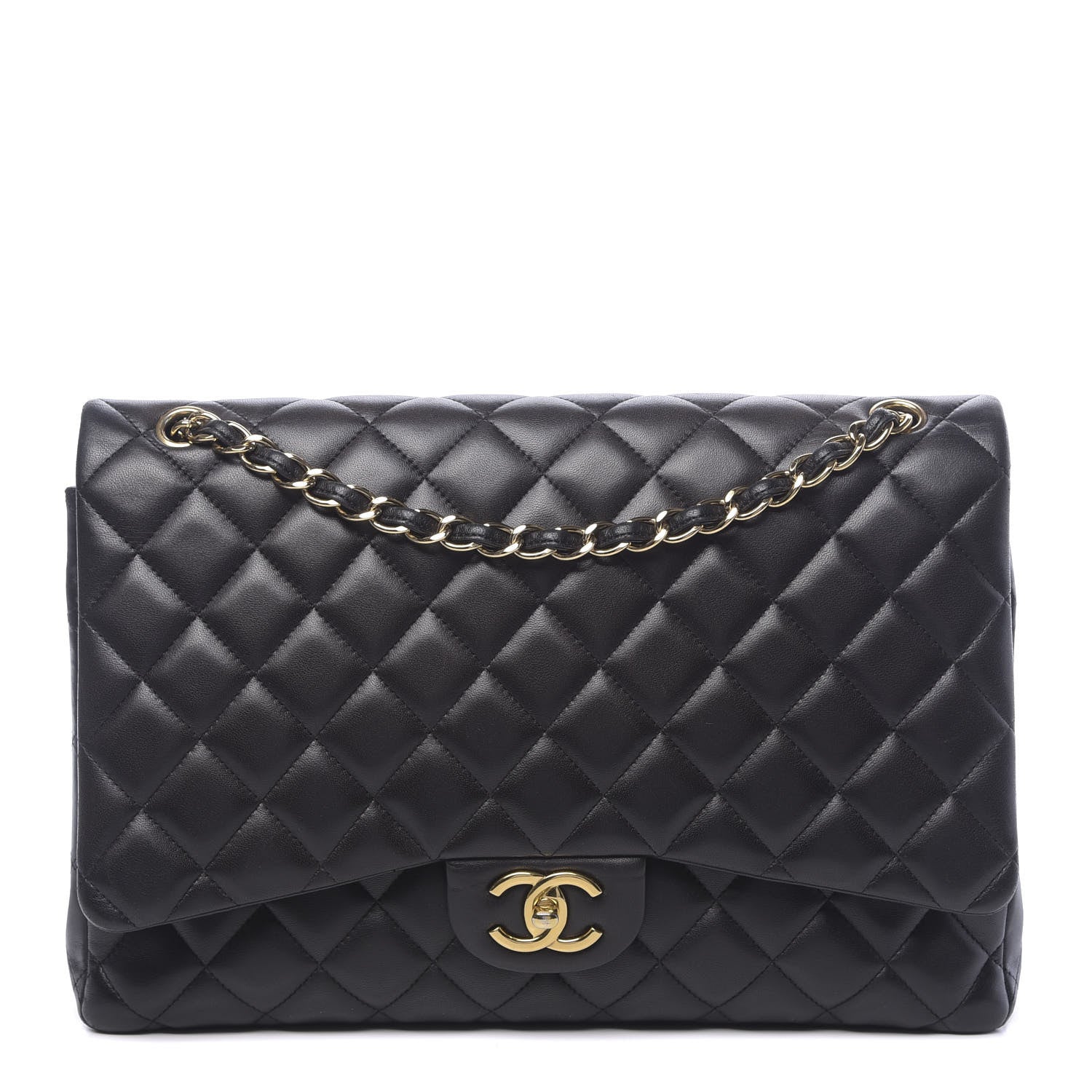 Chanel Lambskin Quilted Maxi Double Flap Black 1 of 13
