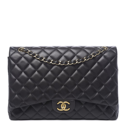 Chanel Lambskin Quilted Maxi Double Flap Black 1 of 13