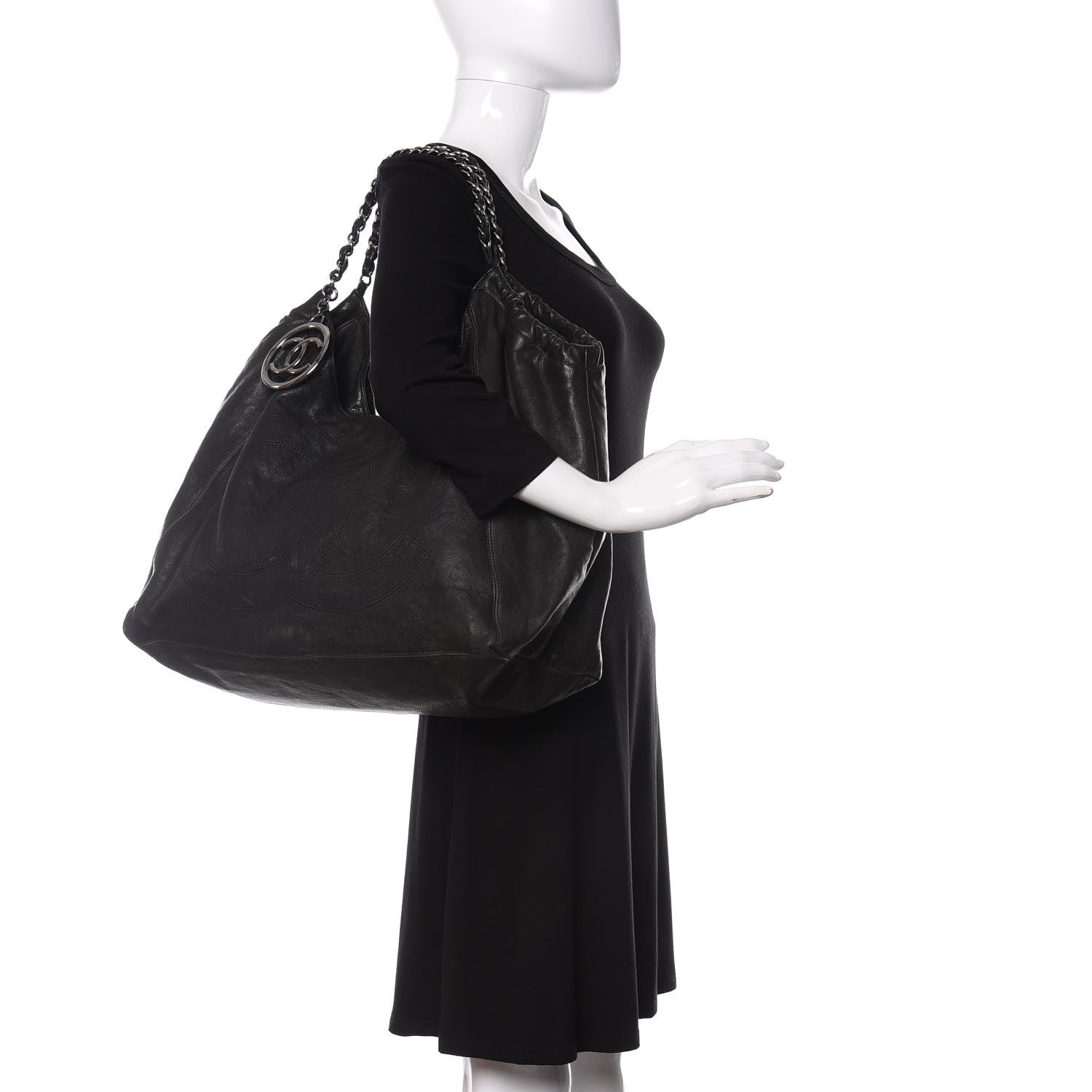 Chanel Distressed Caviar XL Coco Cabas Black 2 of 11