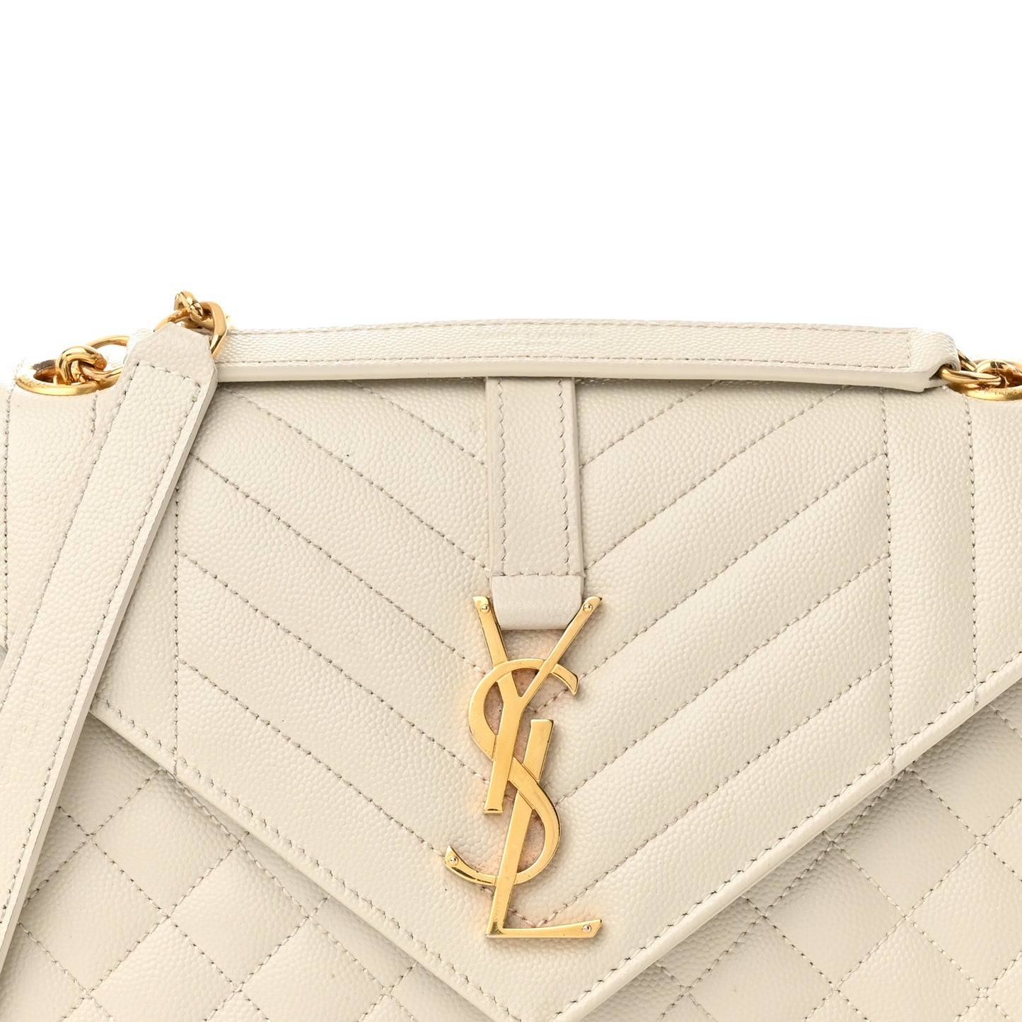Grain De Poudre Textured Mixed Matelasse Medium Triquilt Monogram Satchel Crema Soft