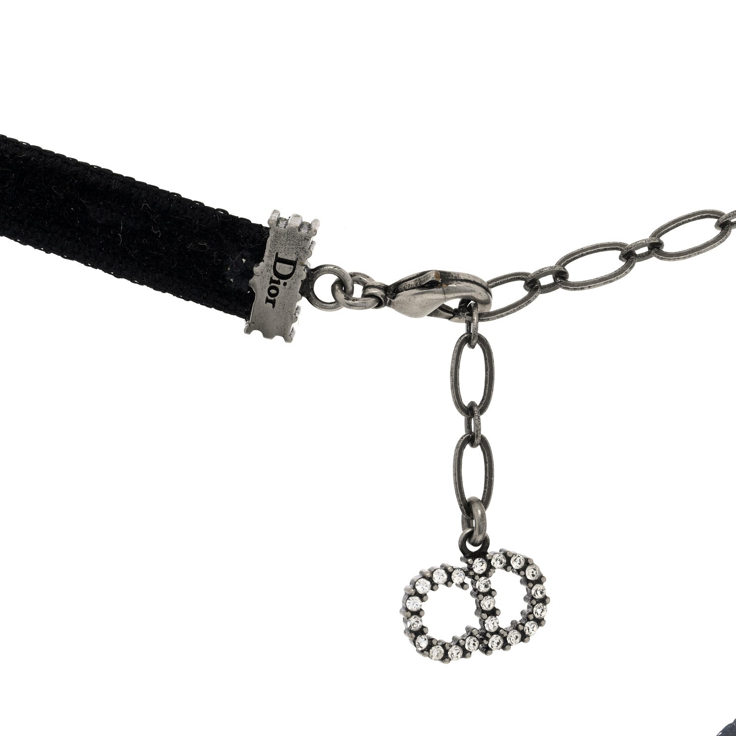 Christian Dior Velvet Crystal J’Adior Choker Necklace Black 4 of 4