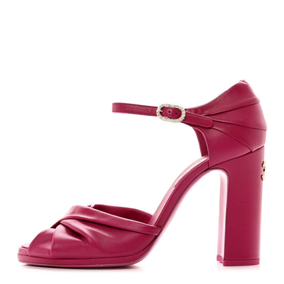 Chanel Lambskin Pearl CC Sandals 40 Pink 1 of 9