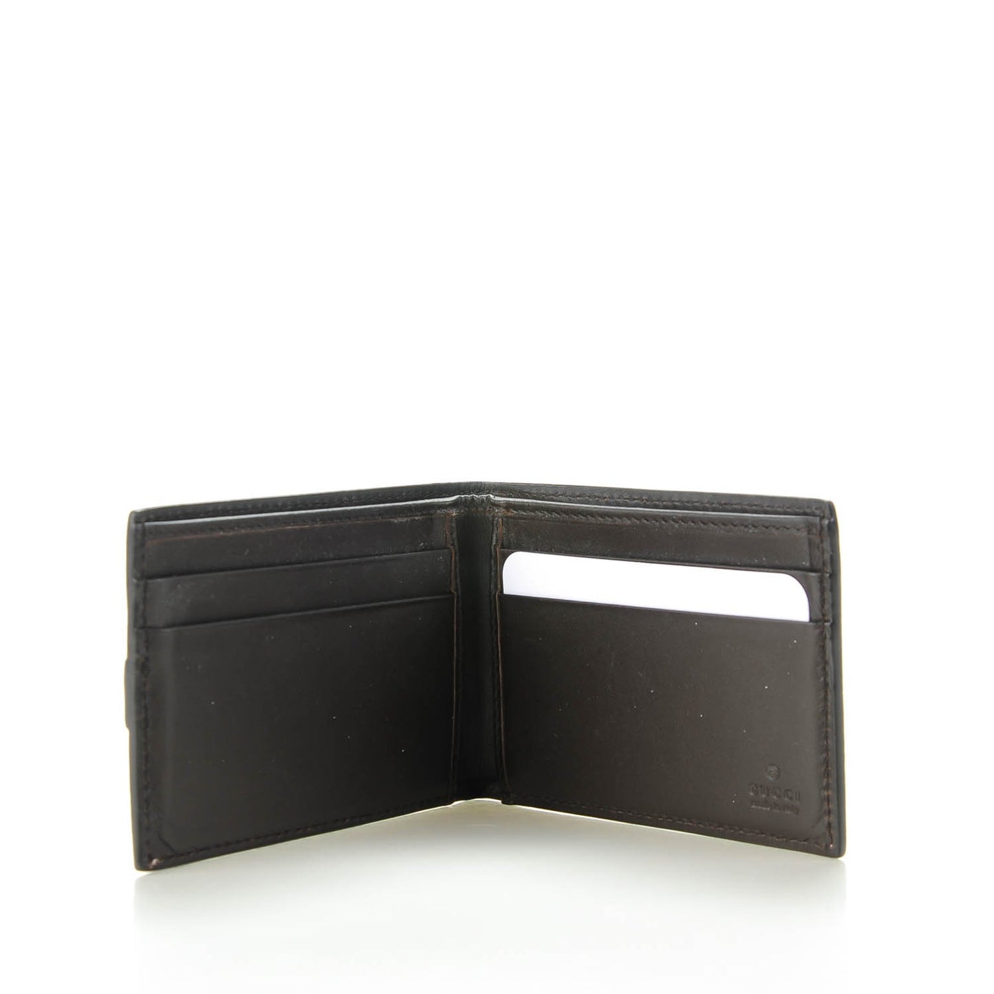 GG Supreme Monogram Jolly Bi-Fold Wallet Dark Brown