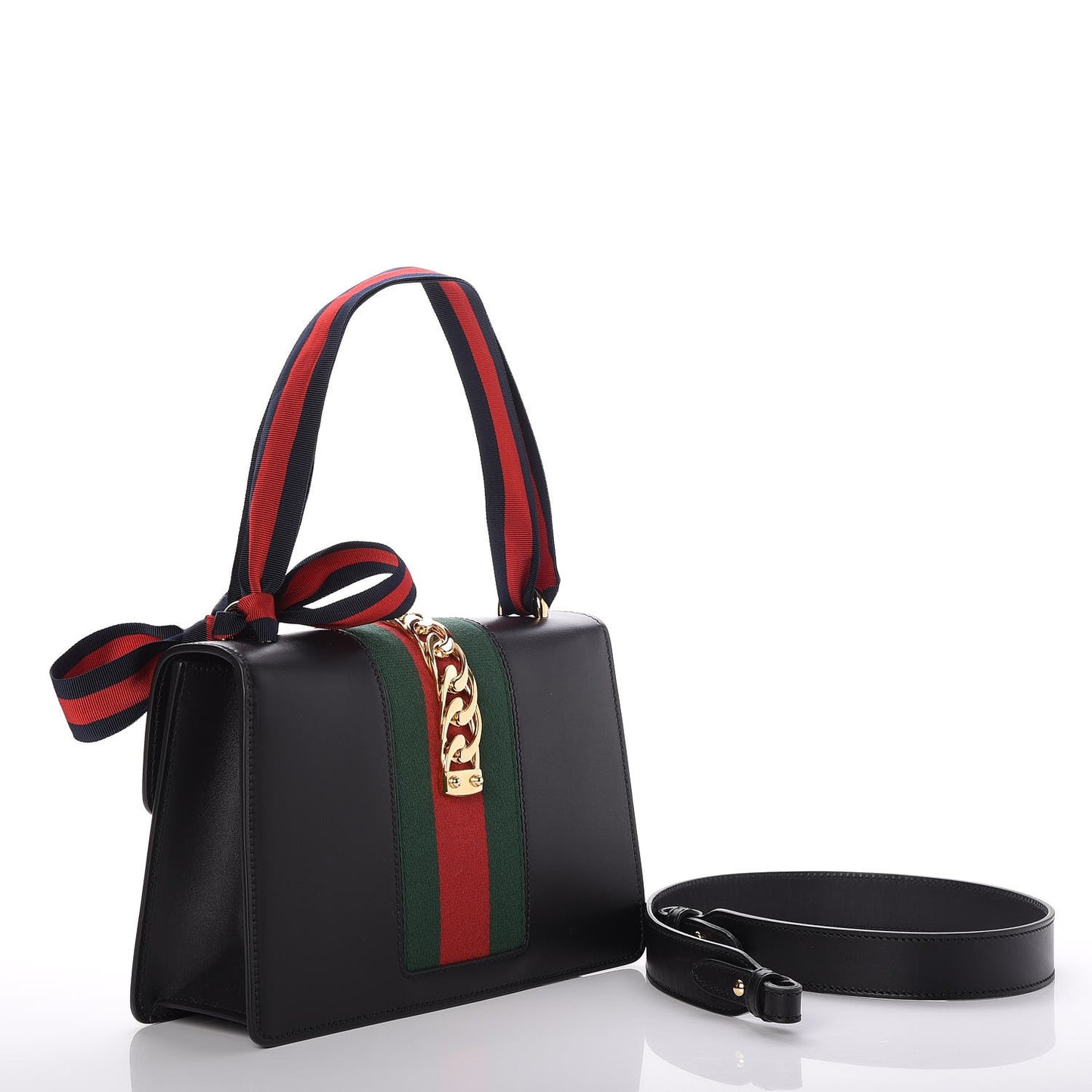 Calfskin Small Sylvie Shoulder Bag Black