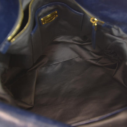 Miu Miu Leather Vitello Lux Bow Bag Blue 7 of 7