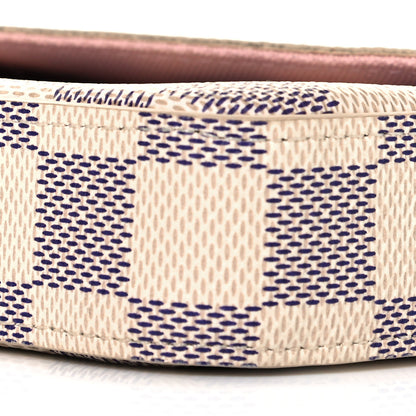 Louis Vuitton Damier Azur Pochette Felicie Chain Wallet Rose Ballerine 9 of 9