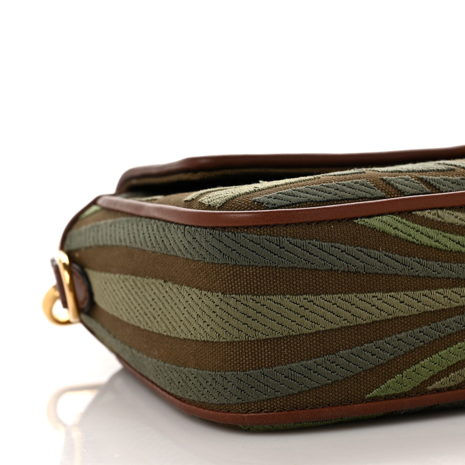 Fendi X SARA COLEMAN Canvas Vitello King FF Fish Eye Embroidered Baguette Amazzonia Ghianda 7 of 8