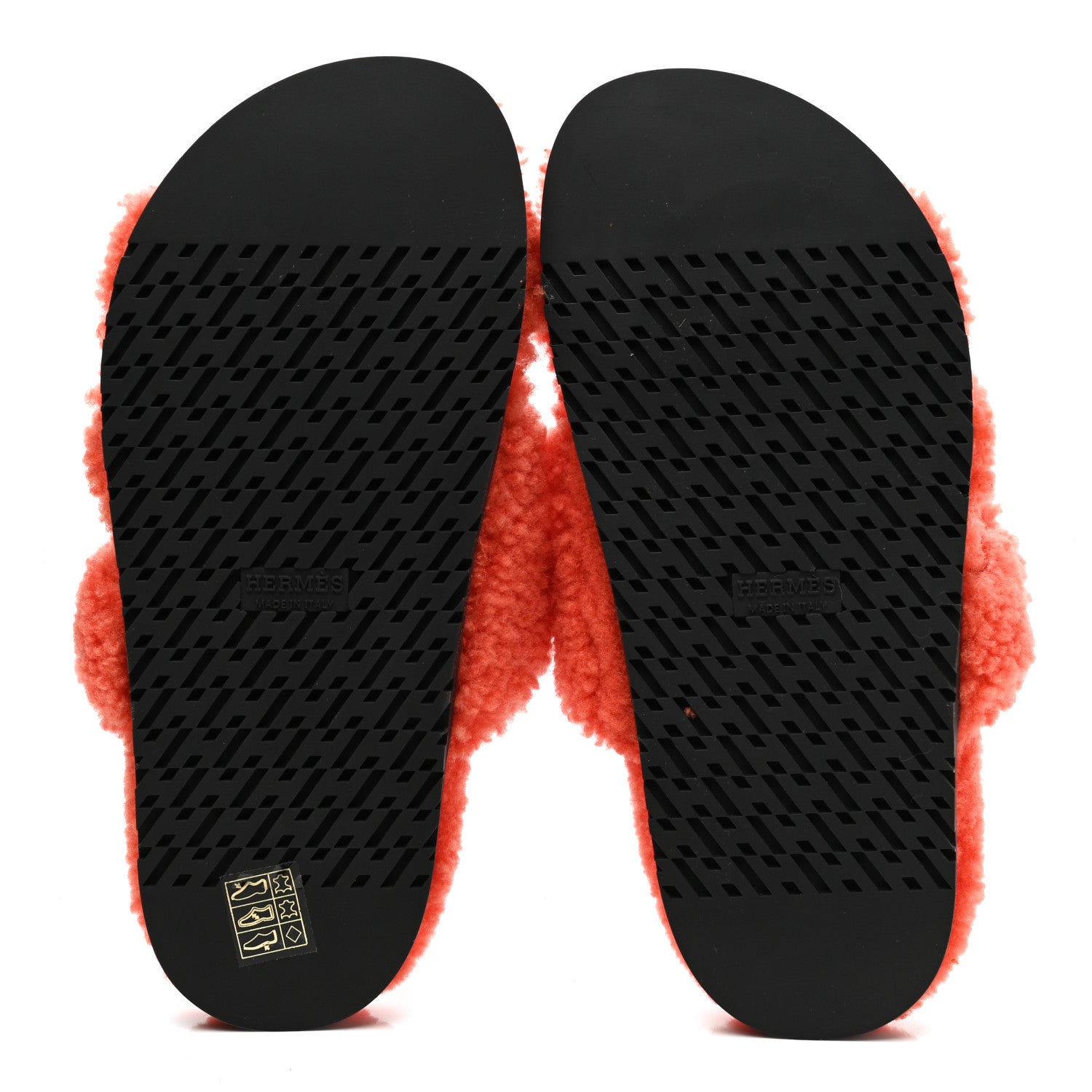 Hermes Woolskin Womens Chypre Sandals 37 Orange 5 of 8