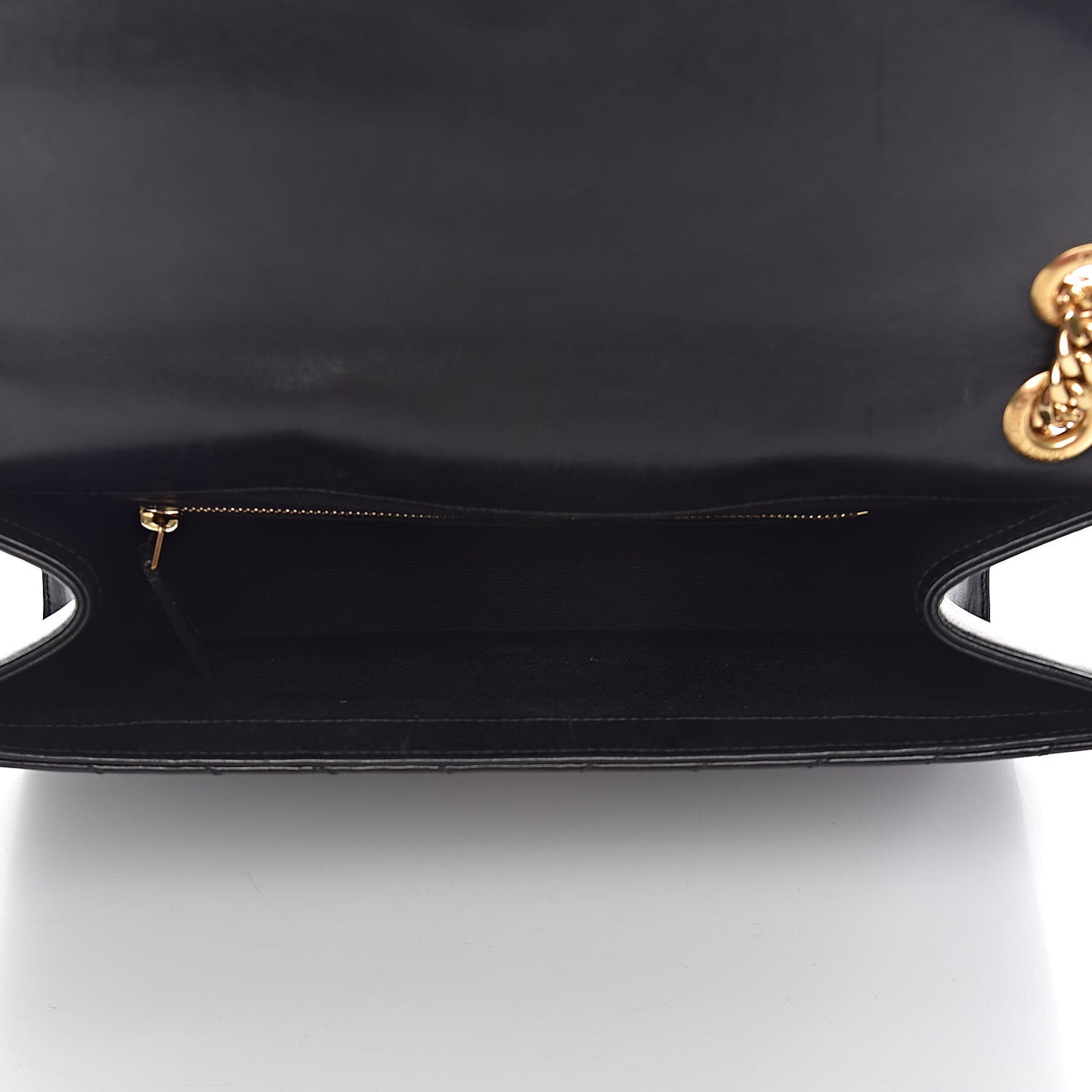 Smooth Calfskin Matelasse Chevron Large Monogram Satchel Black