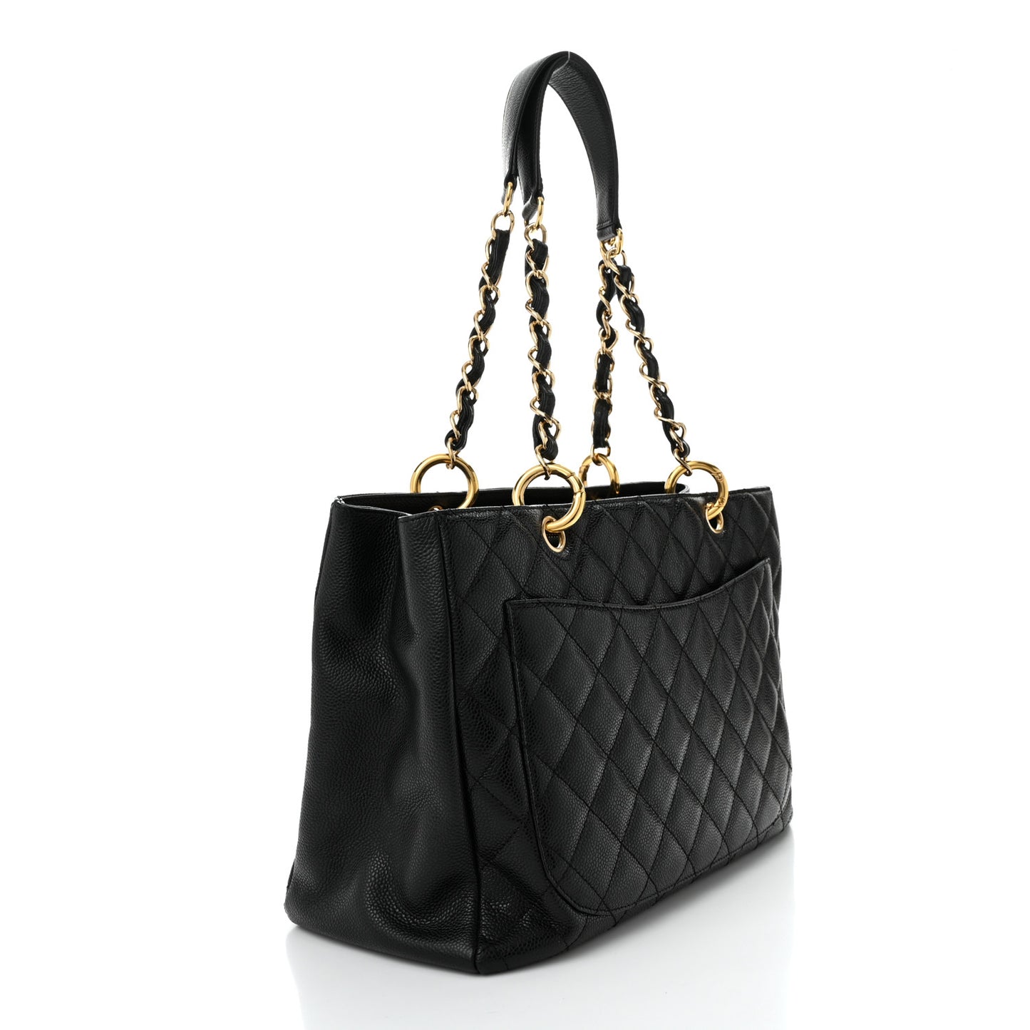Caviar Quilted Grand Shopping Tote GST Black