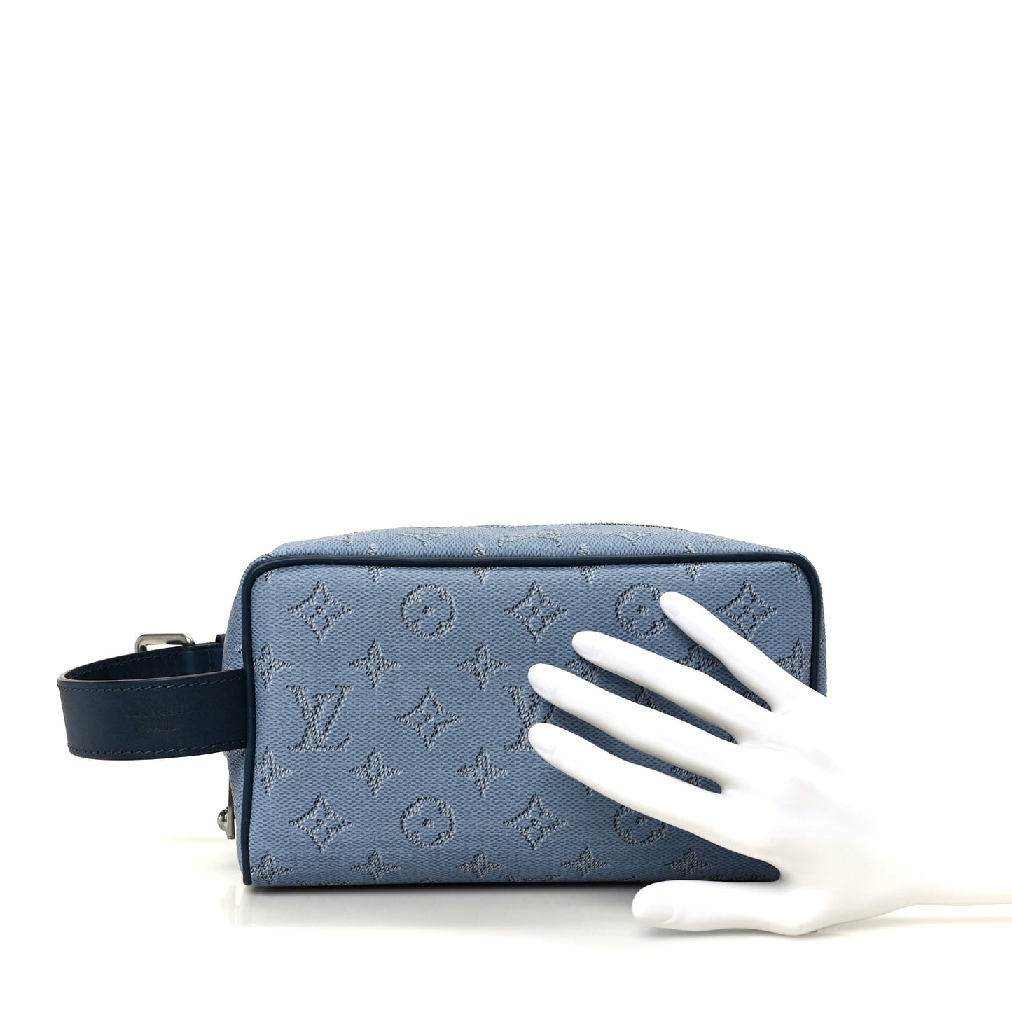 Monogram Heritage Locker Dopp Kit Toilet Pouch Blue