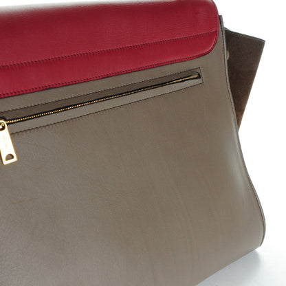 Celine Calfskin Suede Large Tri-Color Trapeze Granite 8 of 9