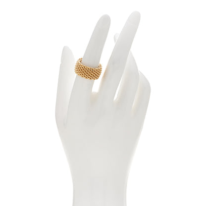 Tiffany 18K Yellow Gold Wide Somerset Mesh Ring 52 6 2 of 4
