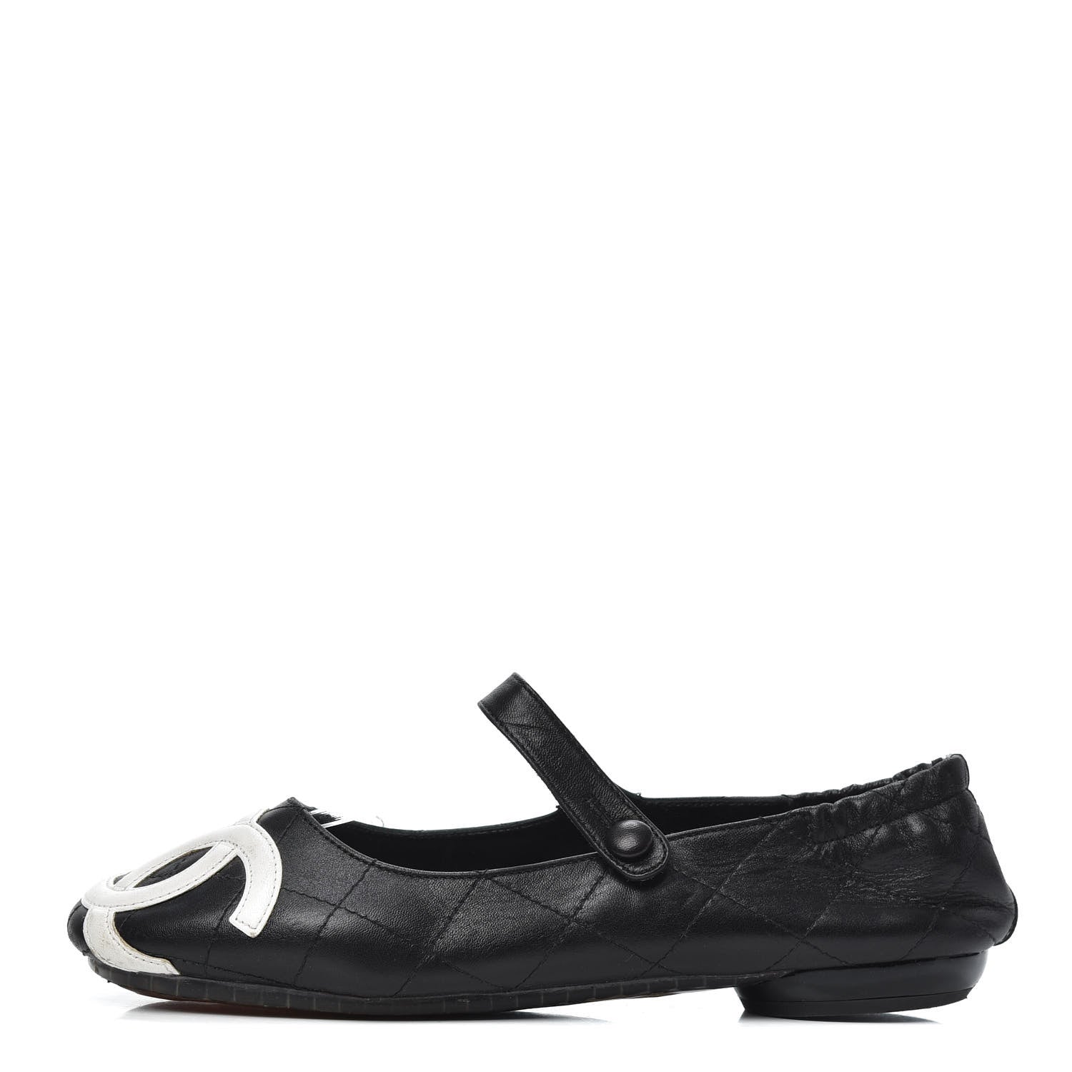 Chanel Lambskin Quilted Cambon Ballerina Flats 37 Black 1 of 7