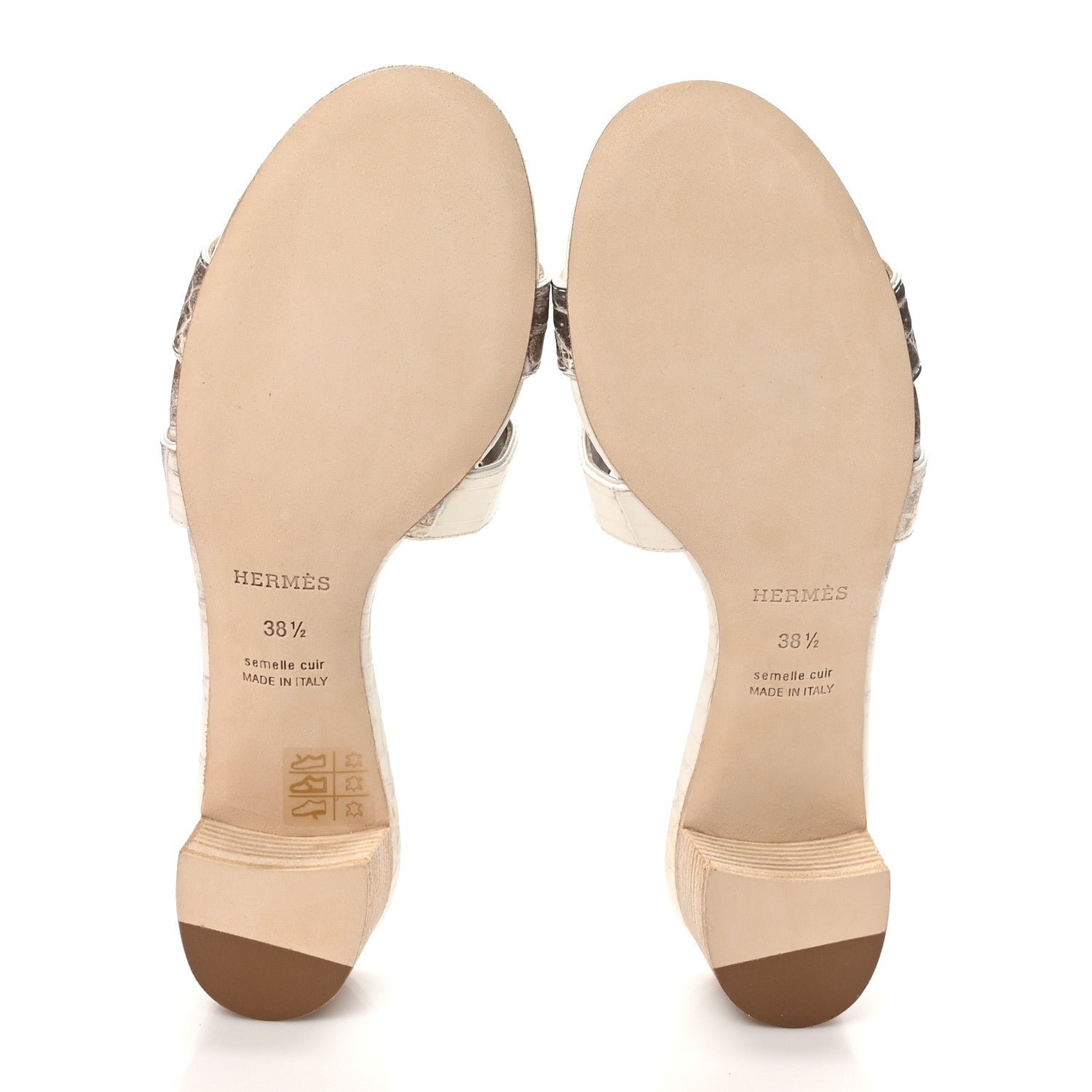Hermes Matte Niloticus Crocodile Himalaya Oasis Sandals 38.5 White 6 of 10