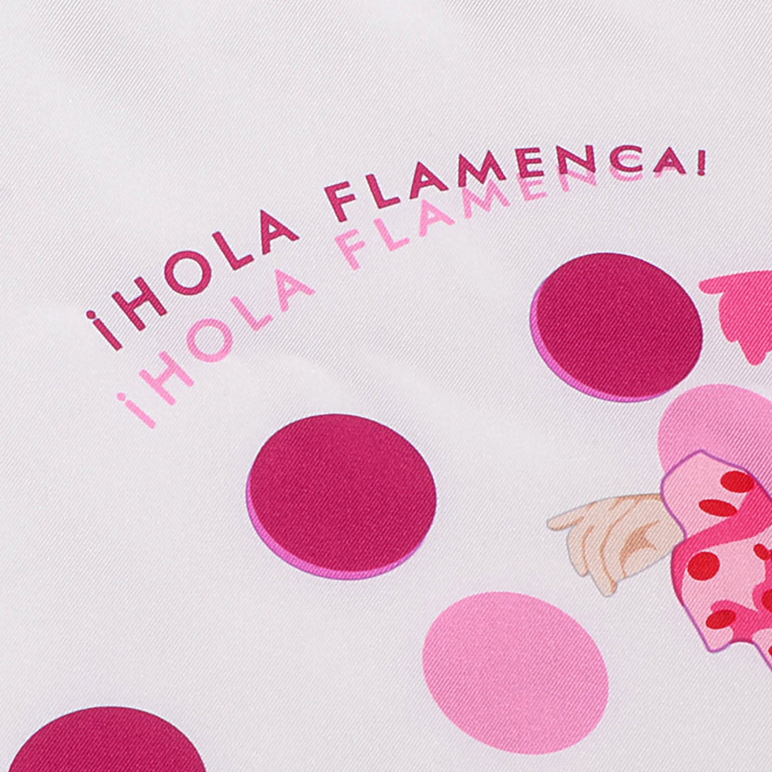 Hermes Silk Hola Flamenca Scarf 90 Blanc Rose Fuchsia 3 of 6