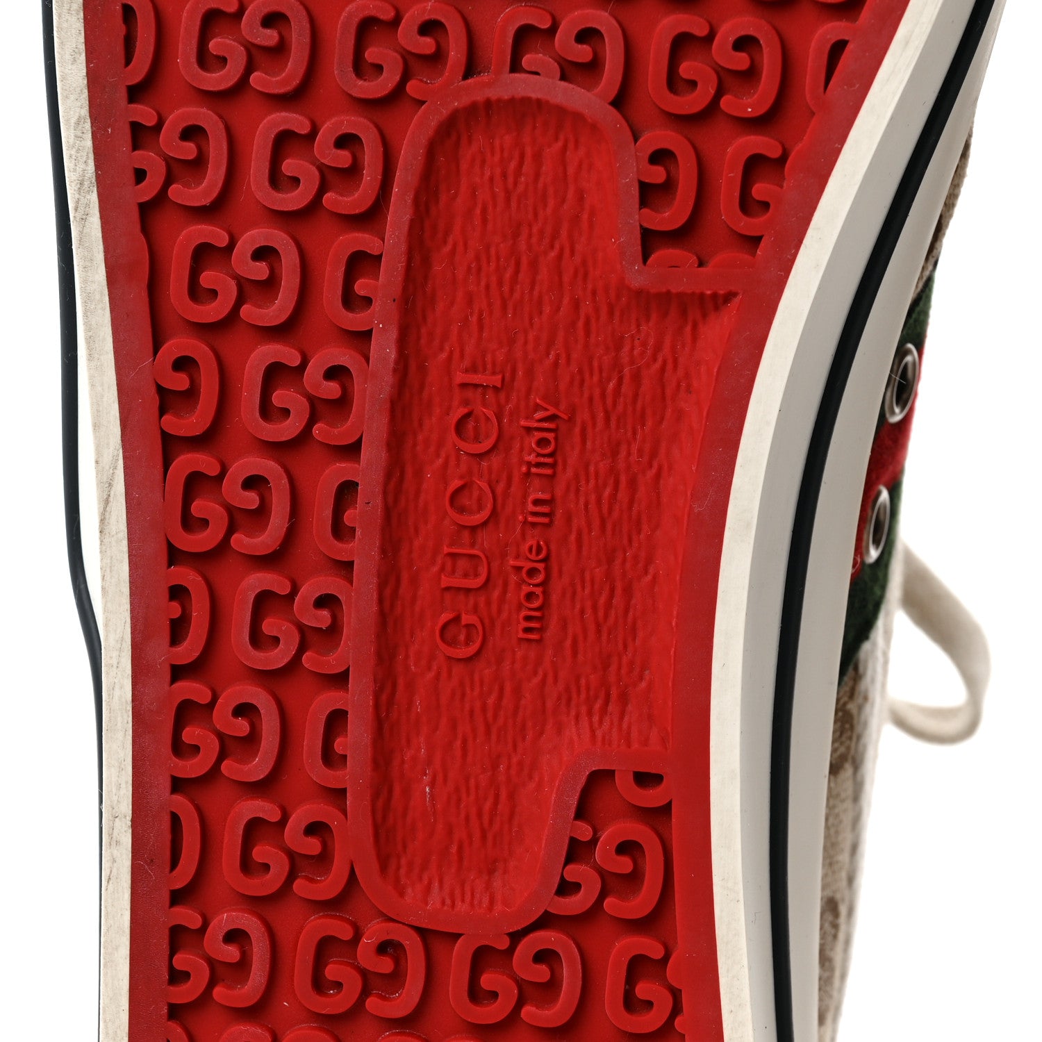 Gucci GG Monogram Web Mens 1977 Tennis Sneakers 10 Beige Ebony Mystic White 6 of 9