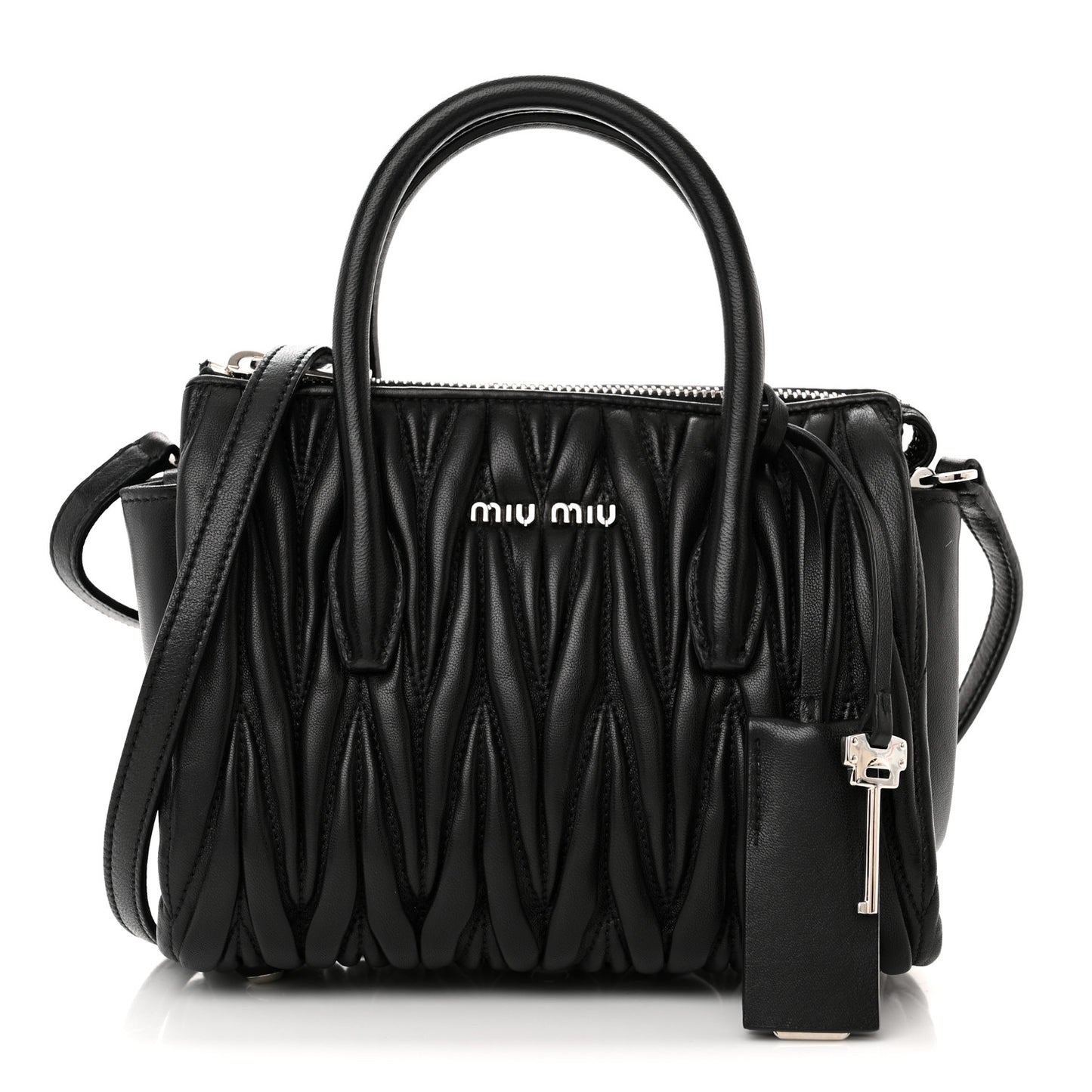 Nappa Matelasse Top Handle Bag Black