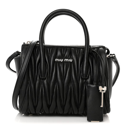 Miu Miu Nappa Matelasse Top Handle Bag Black 1 of 10