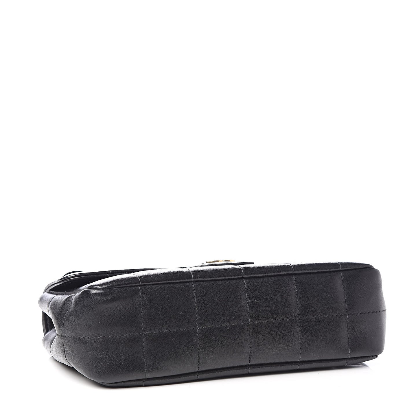 Lambskin Quilted Mini Chocolate Bar Camellia Flap Black