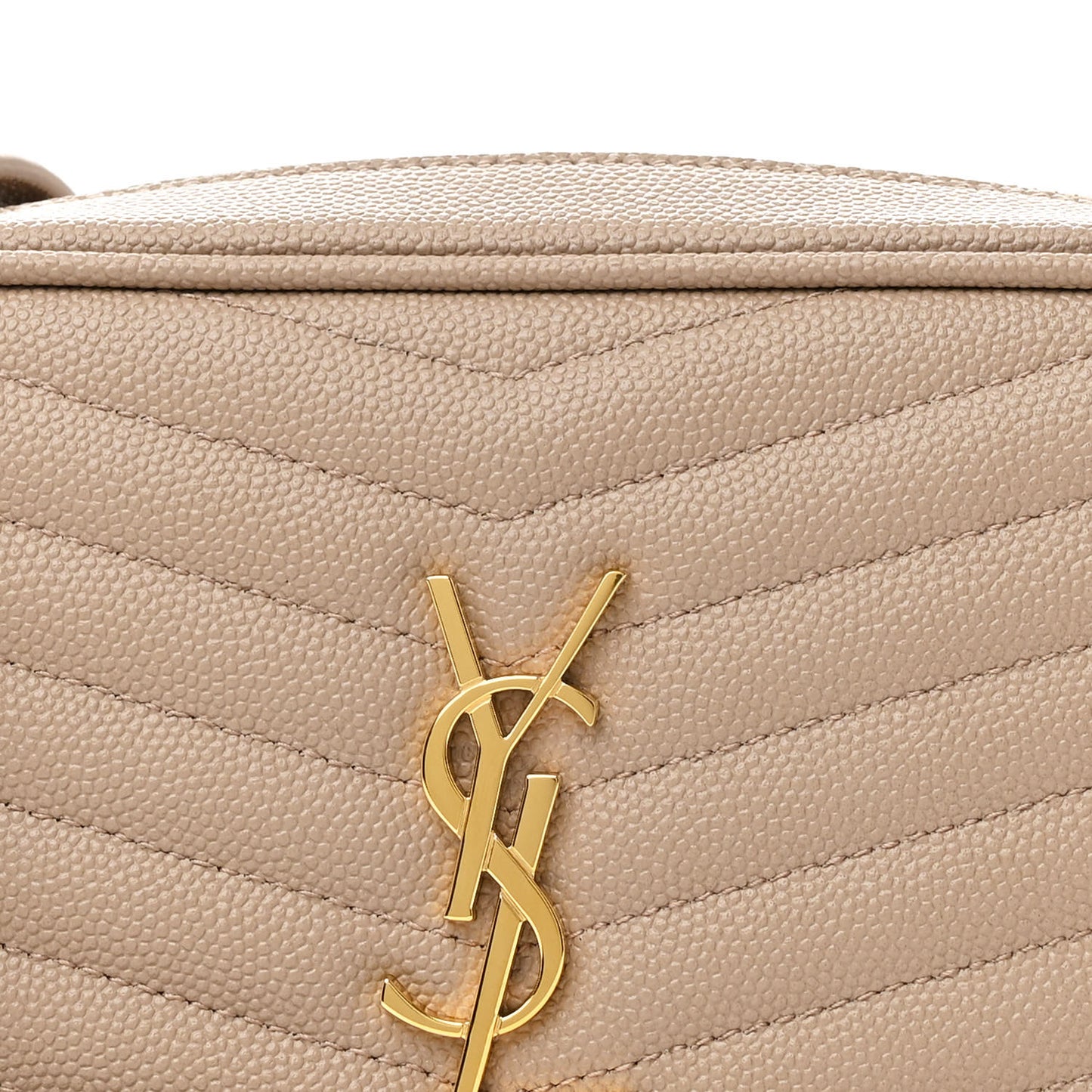 Grain De Poudre Matelasse Monogram Mini Lou Camera Bag Dark Beige