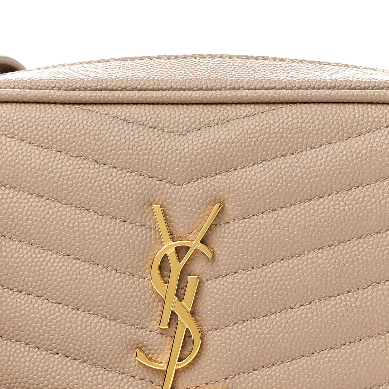 Saint Laurent Grain De Poudre Matelasse Monogram Mini Lou Camera Bag Dark Beige 8 of 11