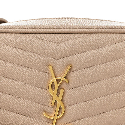 Saint Laurent Grain De Poudre Matelasse Monogram Mini Lou Camera Bag Dark Beige 8 of 11