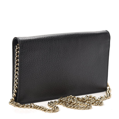 Gucci Dollar Calfskin Medium Betty Chain Wallet Black 3 of 8