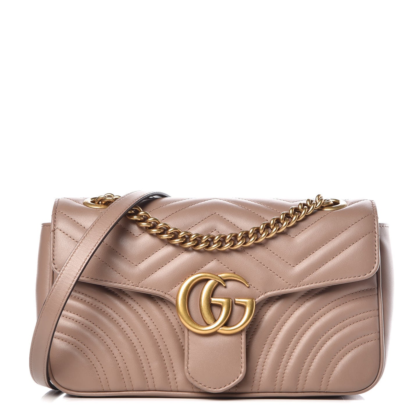 Calfskin Matelasse Small GG Marmont Shoulder Bag Porcelain Rose