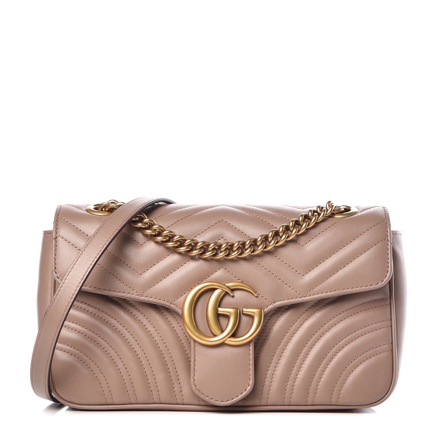 Gucci Calfskin Matelasse Small GG Marmont Shoulder Bag Porcelain Rose 1 of 12