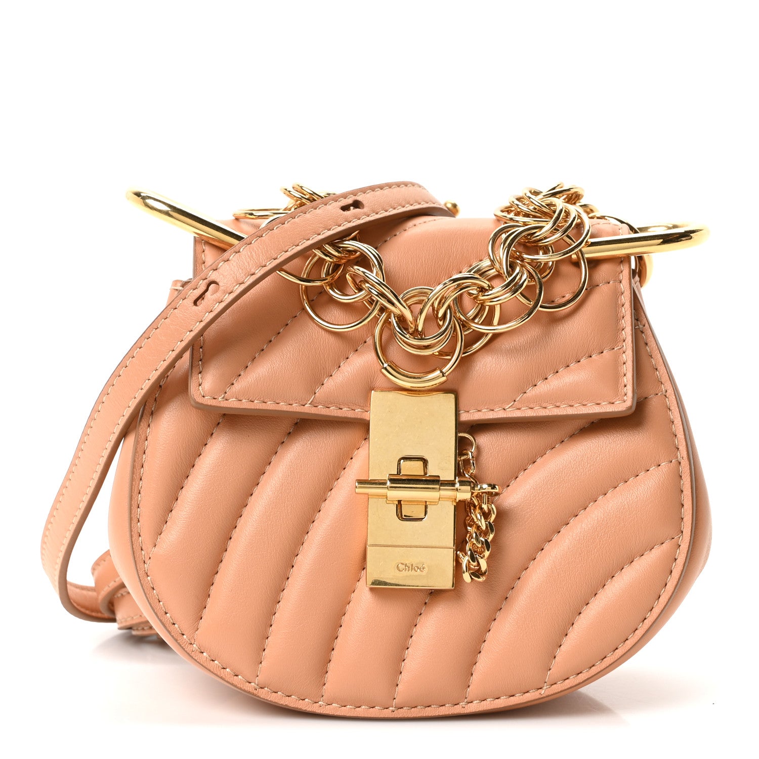 Chloe Calfskin Quilted Nano Drew Bijou Shoulder Bag Blushy Pink 1 of 9