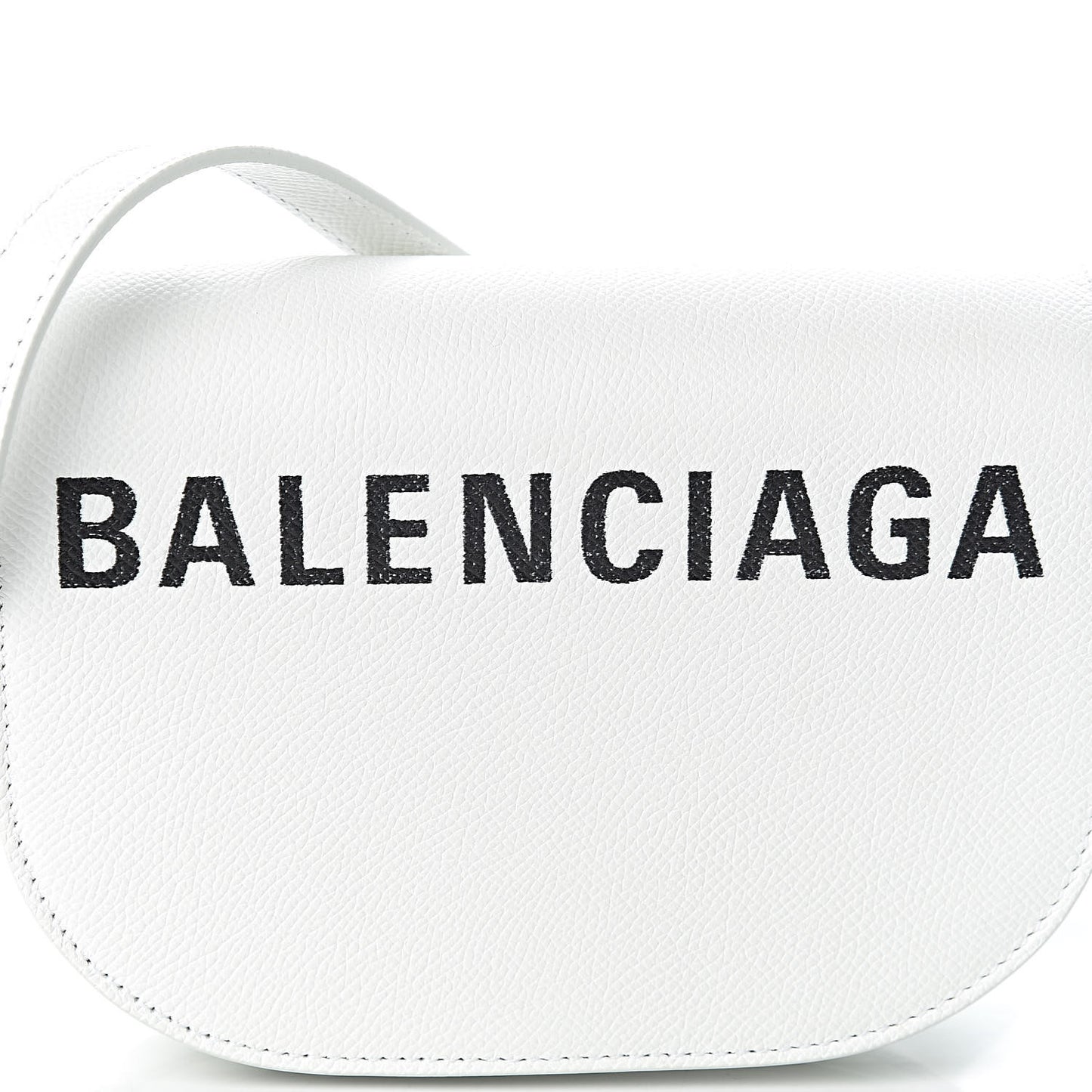Grained Calfskin Logo Print Ville Day Bag XS White