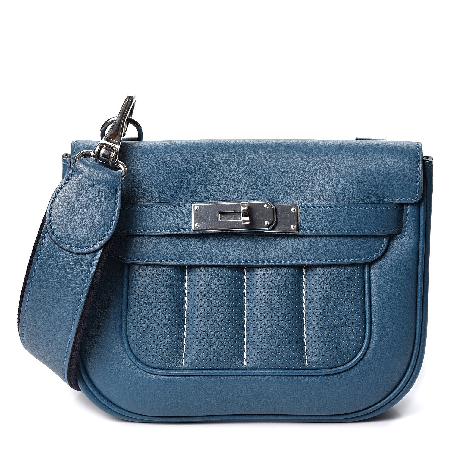 Hermes Veau Swift Mini Sac Berline Bleu Thalassa 1 of 9