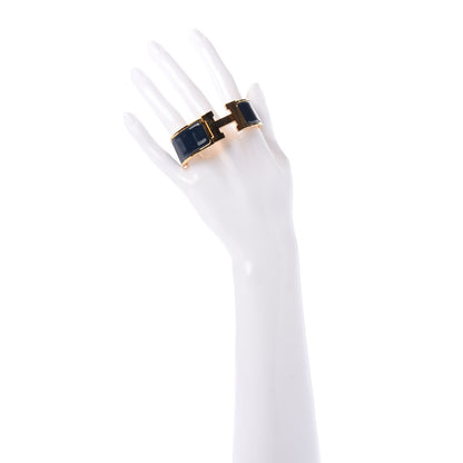Hermes Enamel Wide Clic Clac H Bracelet PM Bleu Nuit 2 of 5