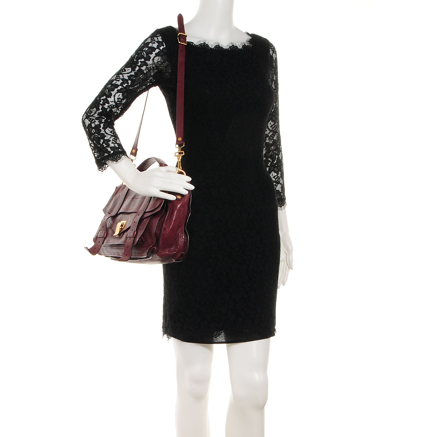 Proenza Schouler Lambskin PS1 Medium Satchel Burgundy 2 of 13