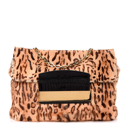 Jimmy Choo Pony Fur Wildcat Print Carolina Clutch Bag 1 of 9