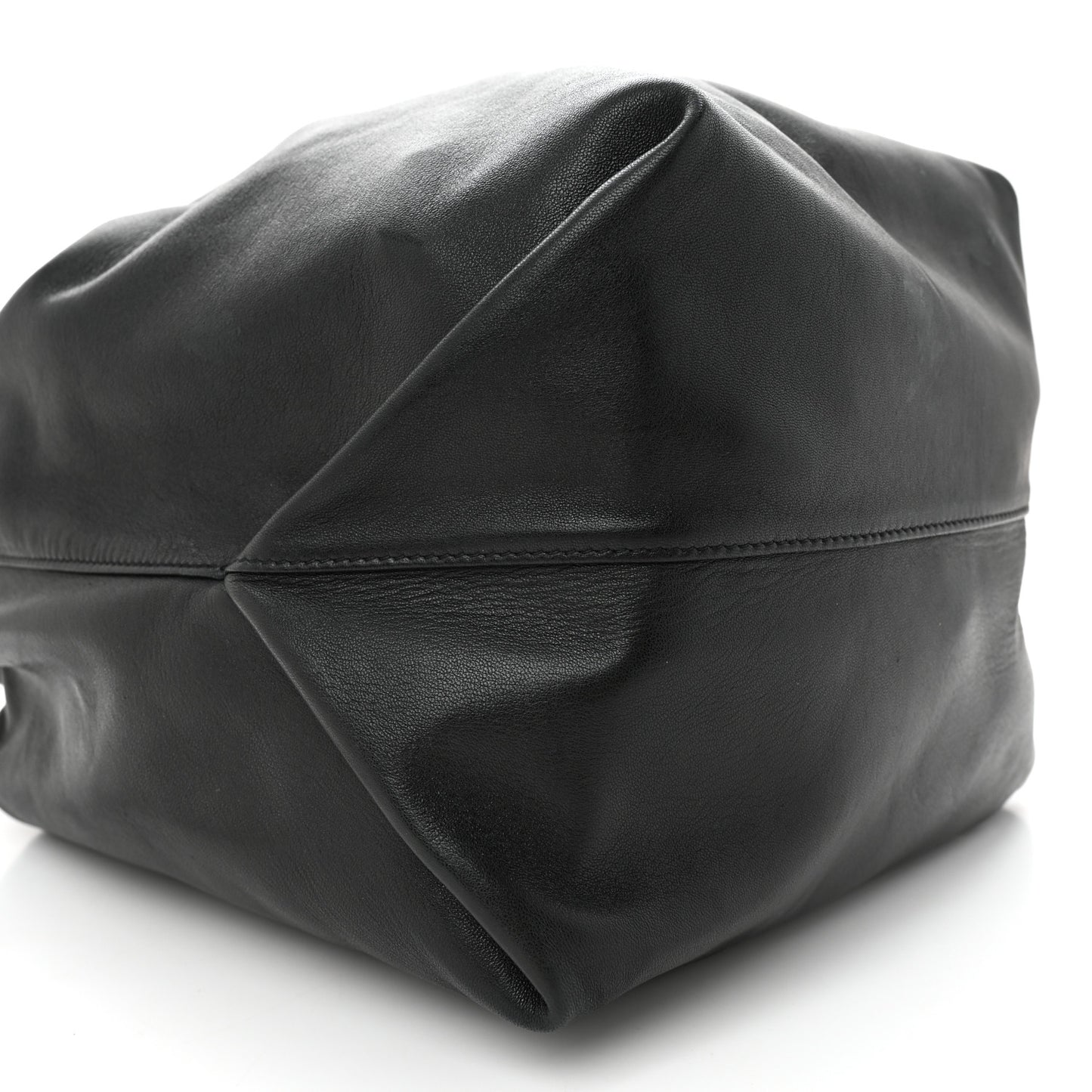 Lambskin Teddy Drawstring Bag Black