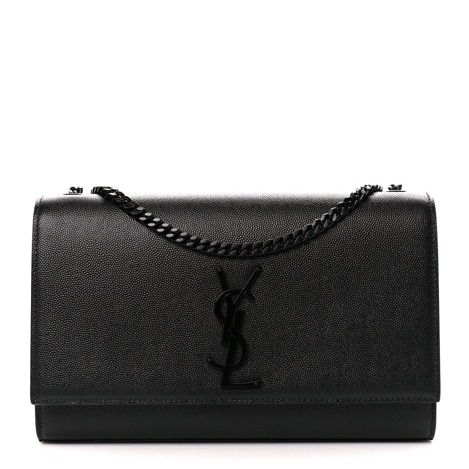 Saint Laurent Grain De Poudre Medium Classic Monogram Monochrome Kate Satchel Black 1 of 12