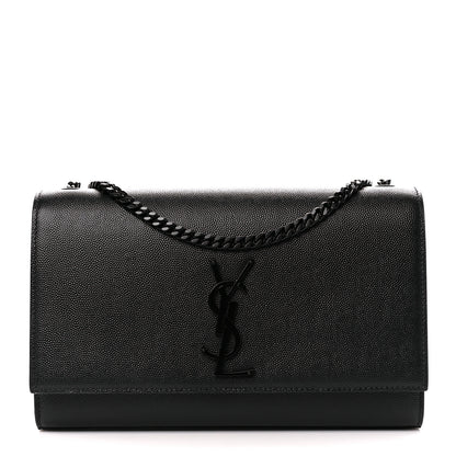 Saint Laurent Grain De Poudre Medium Classic Monogram Monochrome Kate Satchel Black 1 of 12