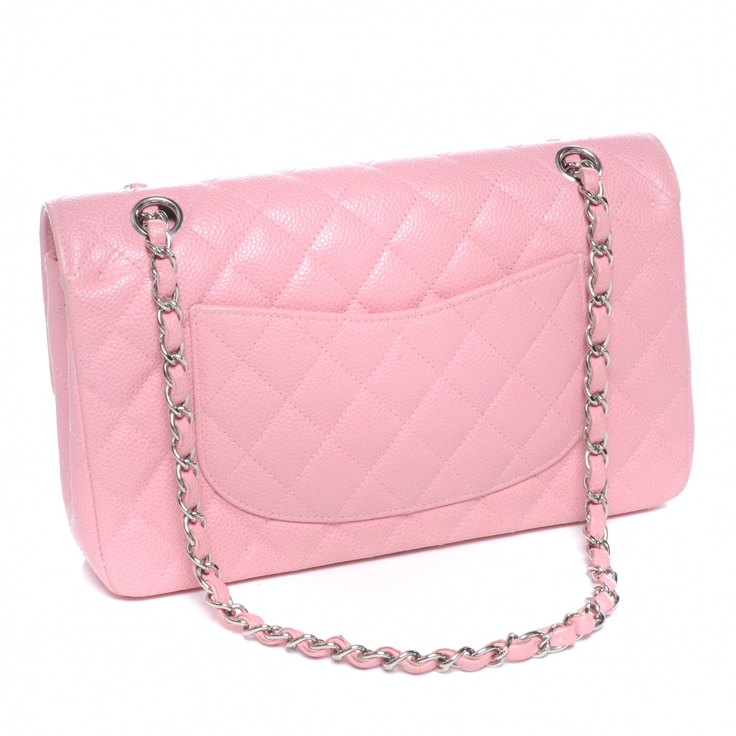 Caviar Medium Double Flap Pink