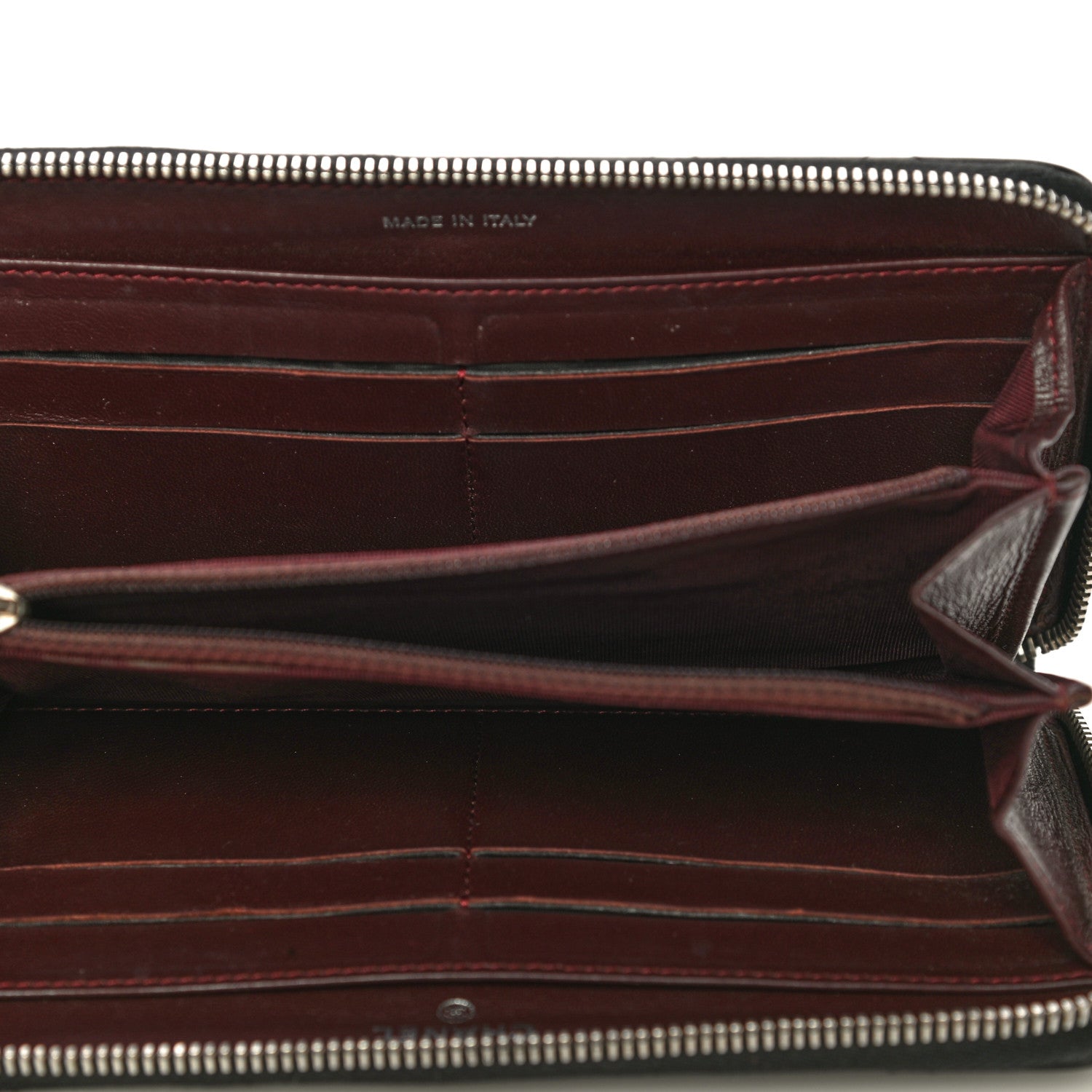 Chanel Lambskin Quilted Large Gusset Zip Around Wallet Black 5 of 12