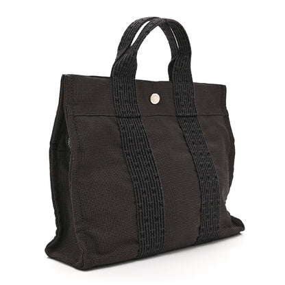 Hermes Canvas Herline PM Tote Grey 3 of 9