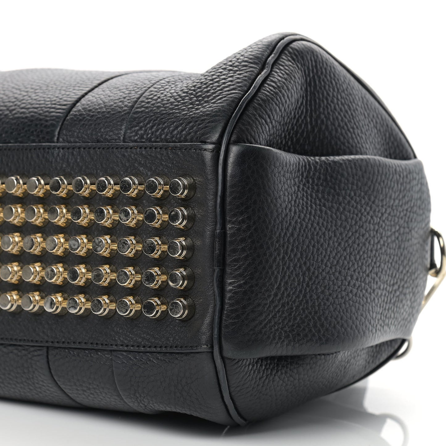 Pebbled Lambskin Rocco Black Pale Gold Hardware