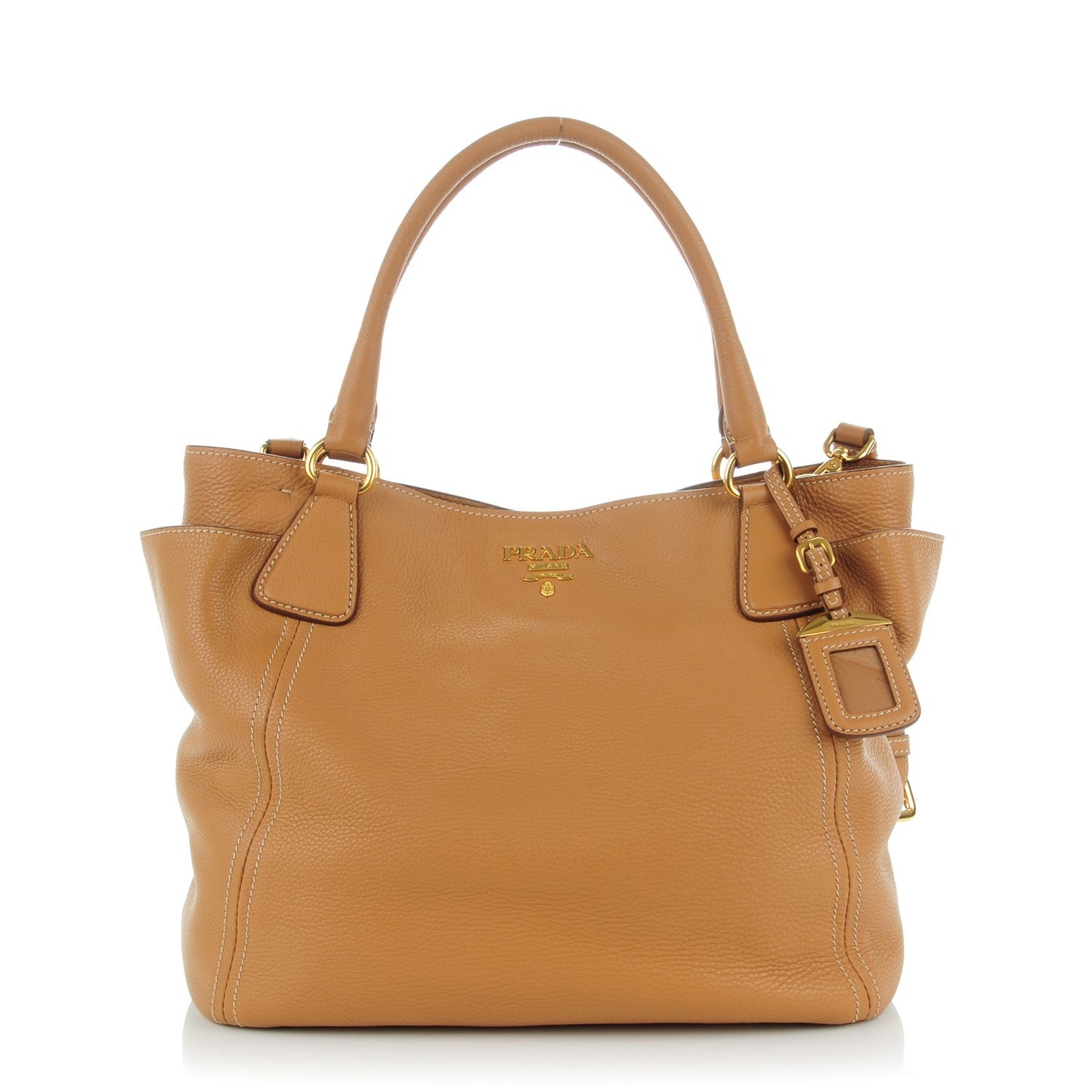 Vitello Daino Side Pocket Tote Naturale